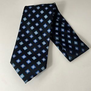 Beau Brummel tie blue/white print 100% silk men’s